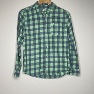Abercrombie Kids Blue/Green Plaid‎ Button Down Size 11 / 12